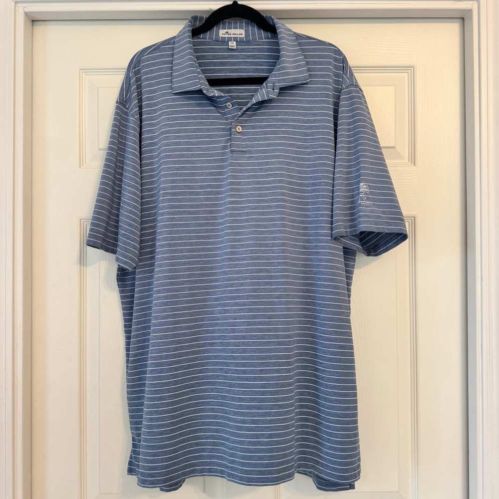 Peter Millar Performance Polo XXL Blue White Striped